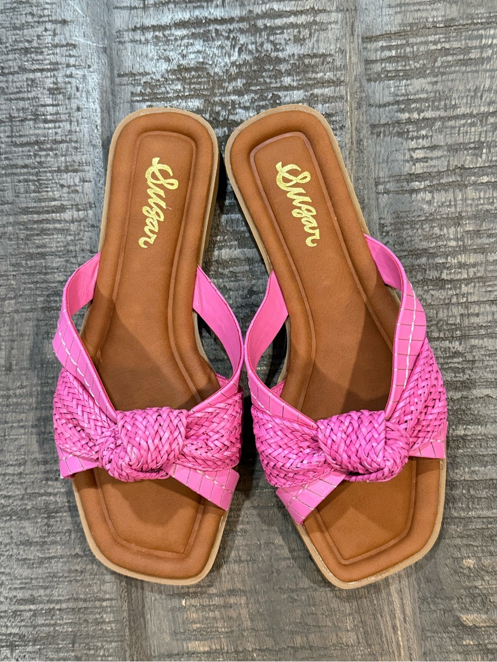 Sugar Pink Braided Knot Slide Sandals for Women - Picture 3 of 3